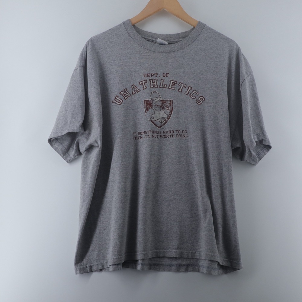 Delta The Simpsons Shirt Mens XL Gray Homer Unathletics 2004 Graphic Tee Good